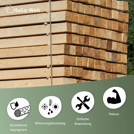 Holzpfosten in versch. Größen KDI-grün Kantholz Pfosten für Gartenzaun – HaGa-Welt