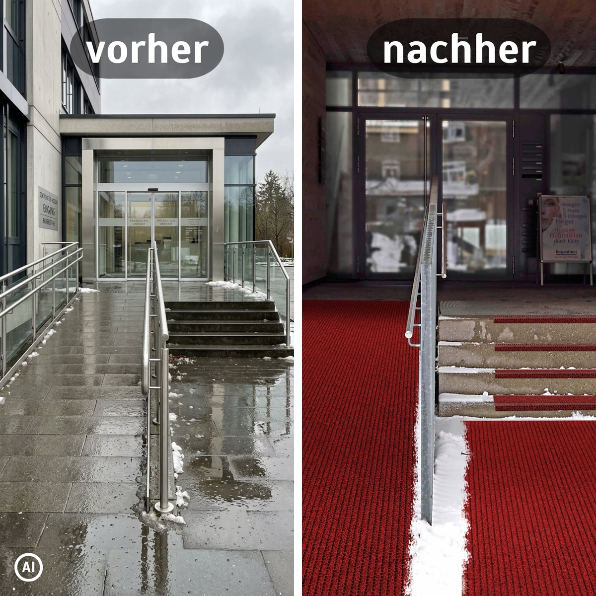 AKO Sicherheitsmatte - Antirutschmatte im Außenbereich mit Gummigranulat
